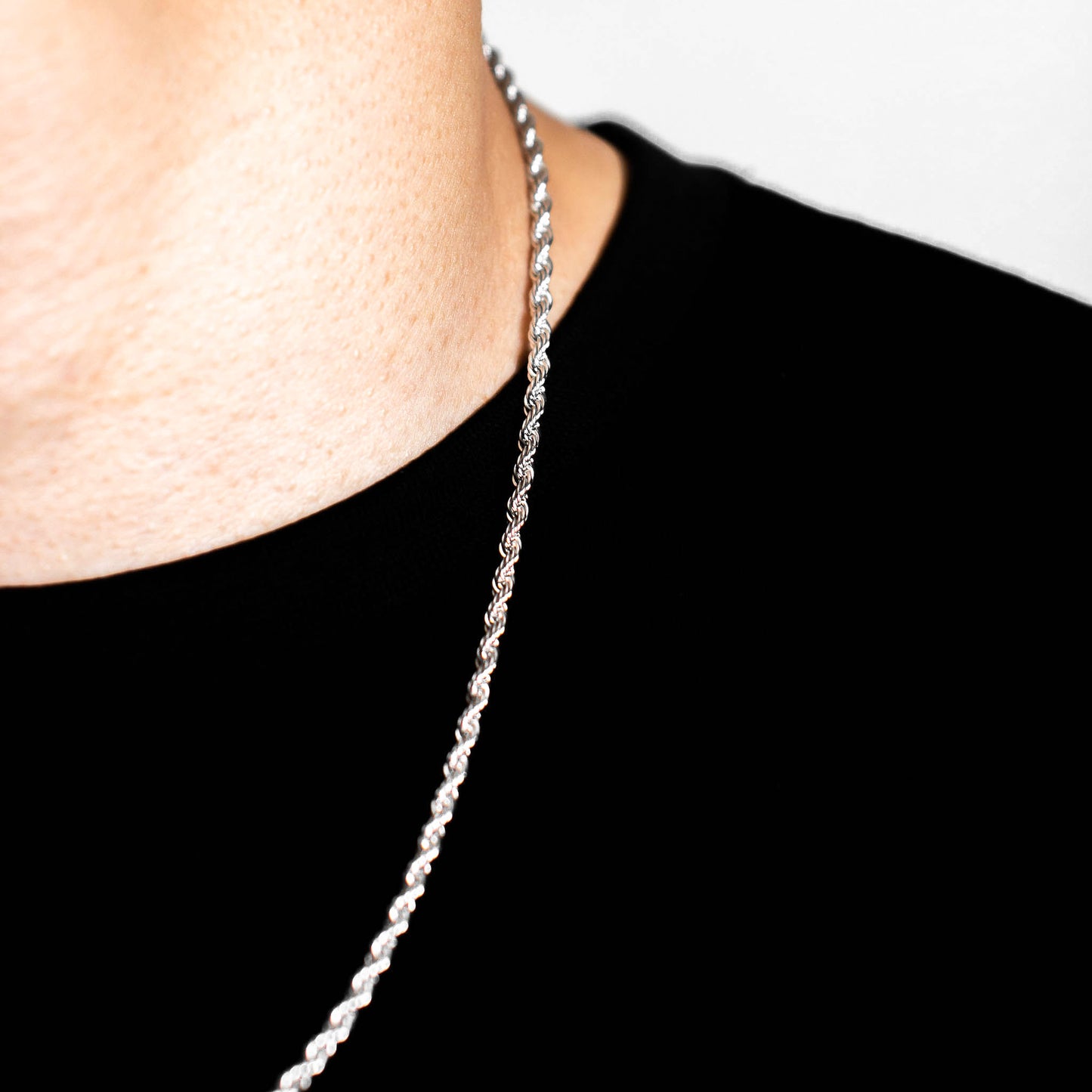 3mm Rope Chain - White Gold