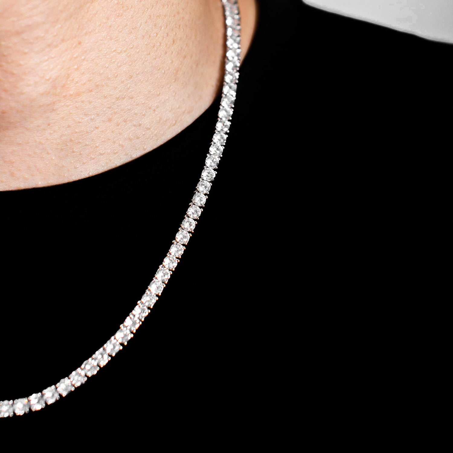 14k White Gold Mens Prong Set Diamond Buttercup Tennis Chain 4.5 Ctw –  Avianne Jewelers