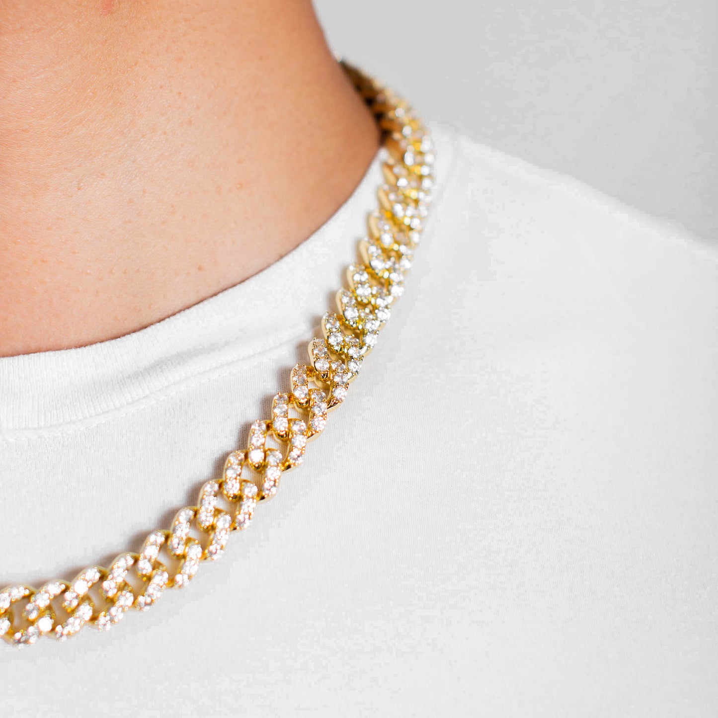 10mm Iced Cuban Link Chain - 18K Gold